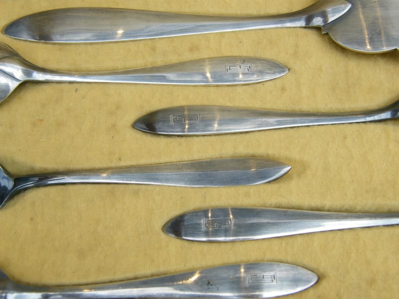 Christofle Art Déco Ménagère Service Argent Plaqué Silver Silber — vue 3