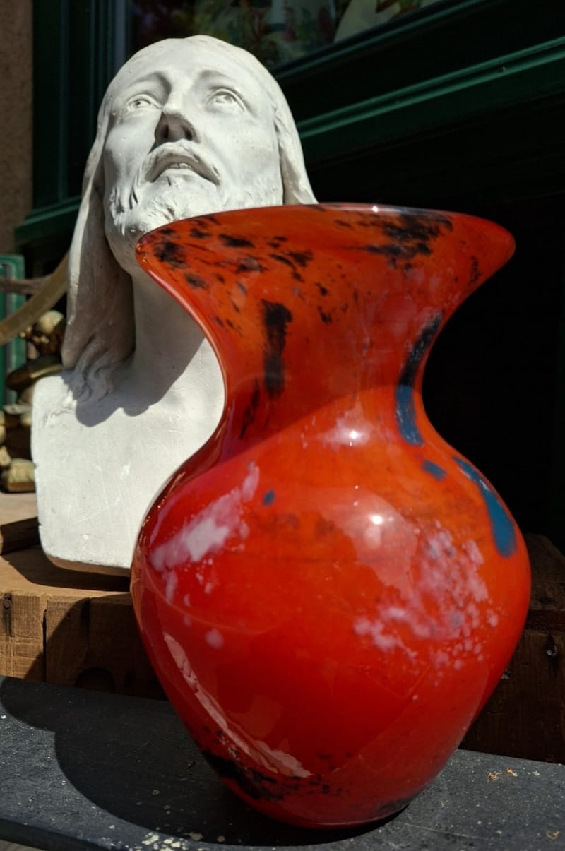 Hervé Quénu Vase Verre Signé 2016 Blangy-sur-Bresle