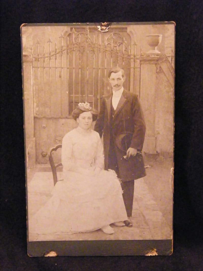 "Photographie Couple mariés Notton Metz  XIX ème Siècle"