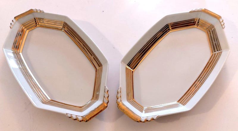 Bernardaud Limoges Art Déco Raviers Dorures Bauhaus