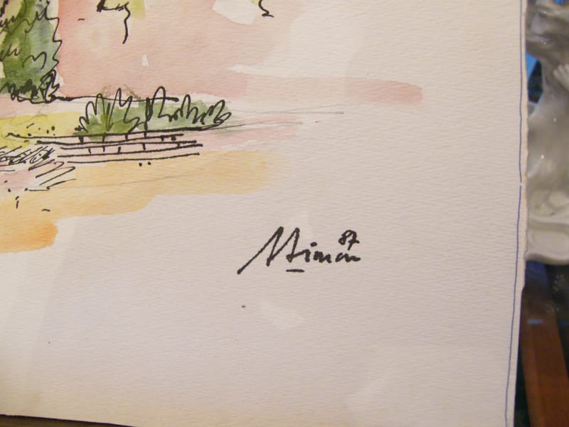 "Aquarelle Graufthal A Simon 1926-2014 1987 Artiste Lorrain" — vue 3