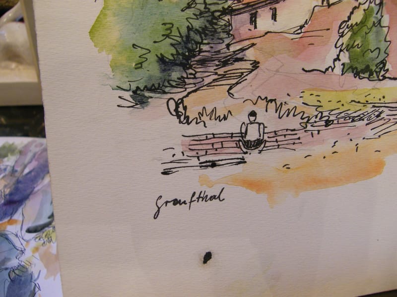 "Aquarelle Graufthal A Simon 1926-2014 1987 Artiste Lorrain" — vue 2