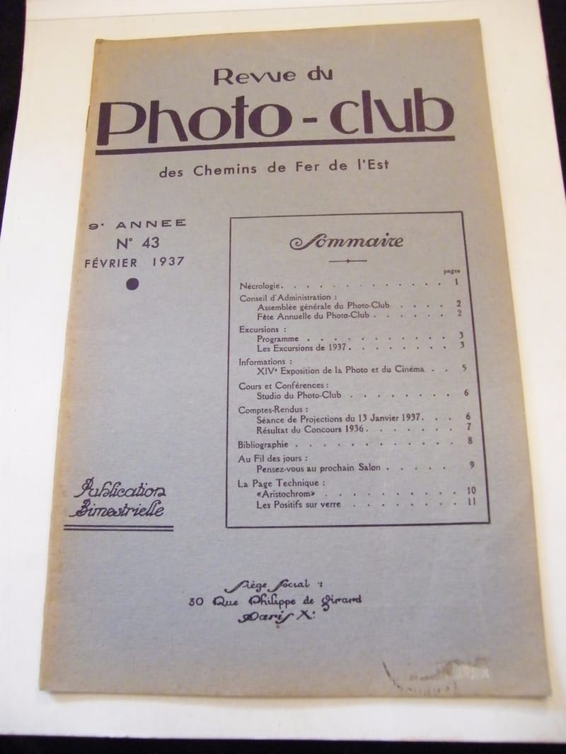 "Revue du Photo Club des Chemins de fer de l'Est N°43 Février 1937"