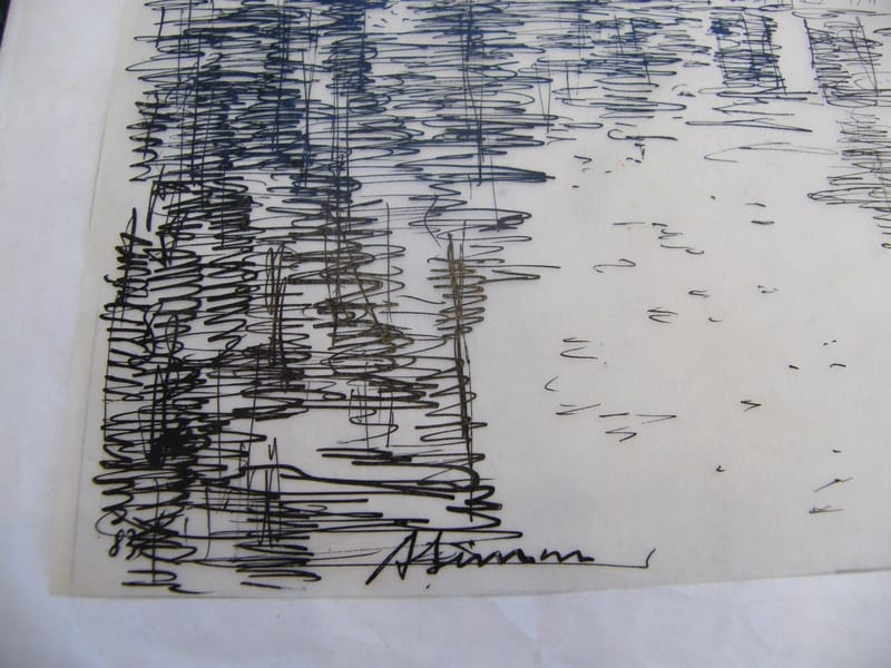 Metz André Simon 1926-2014 Encre de Chine sur calque — vue 2
