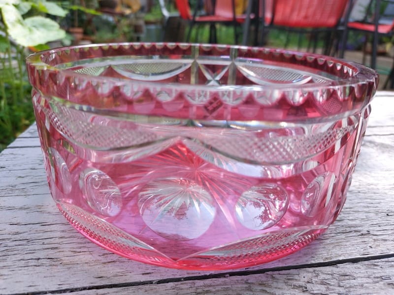 Coupe Overlay Cristal Taillé Ancienne — vue 2