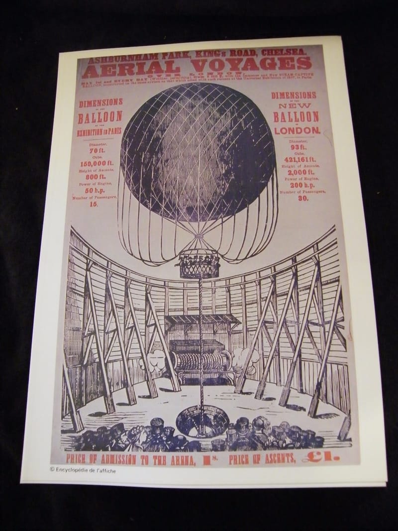 Affiche Ballon Londres London Aerial Voyages Balloon of London Reproduction