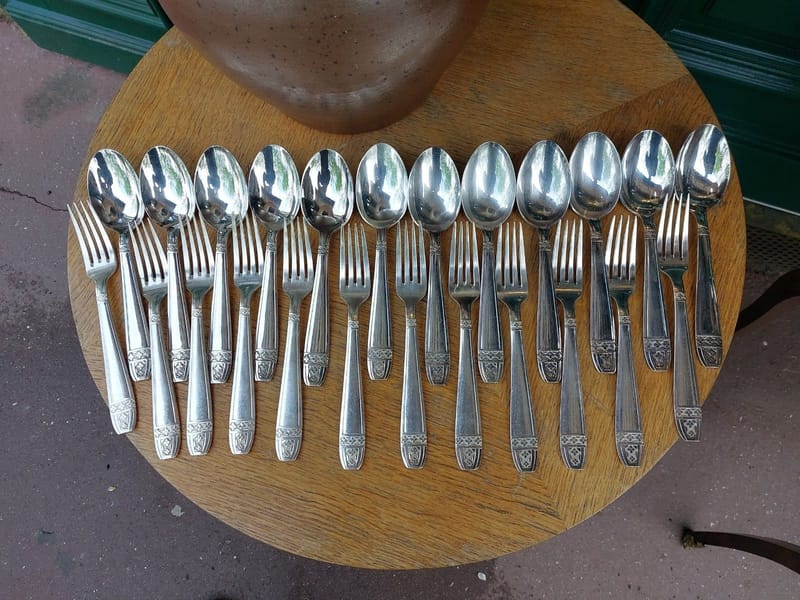 Ménagère 24 Pièces en Argent Plaqué Grand Prix Monaco Damier Silver Silber