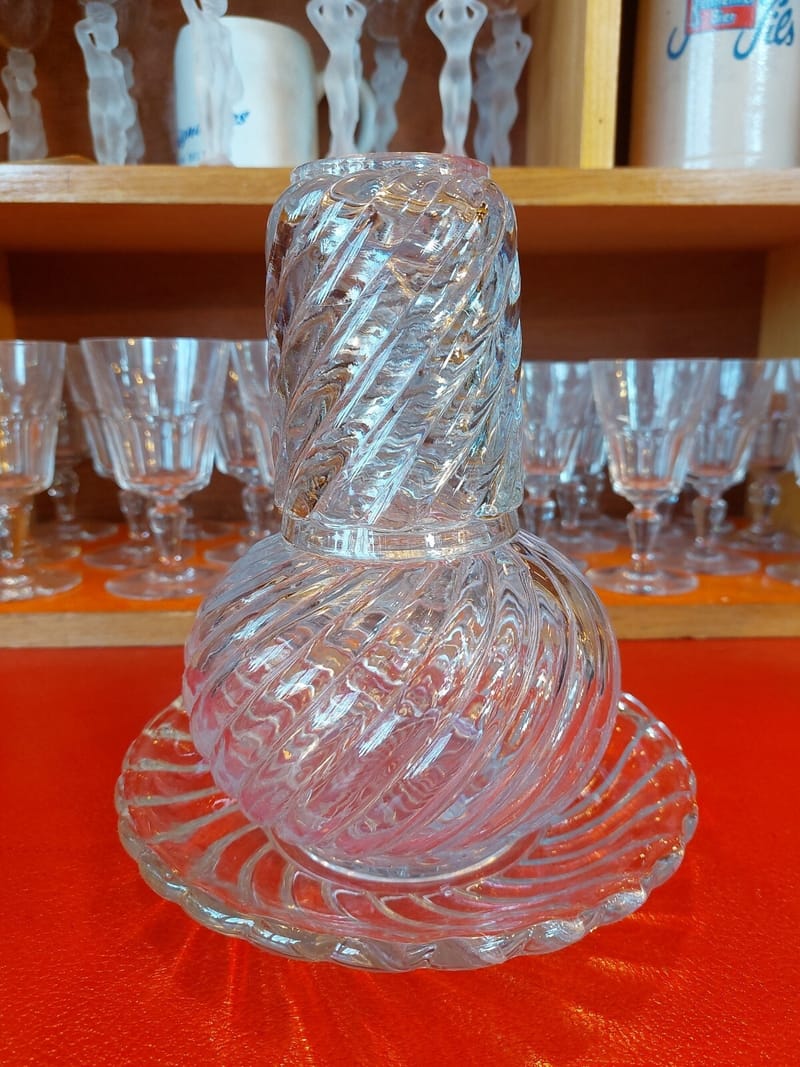 Baccarat Cristal Bambou Signé Carafe de Nuit