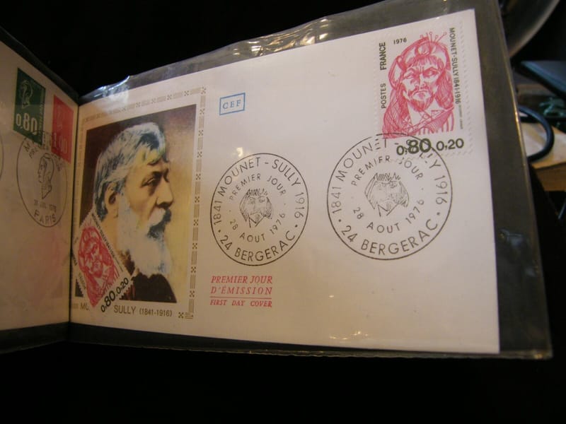 "Enveloppe 1er jour Mounet Sully 1976 + 1 timbre non oblitéré"