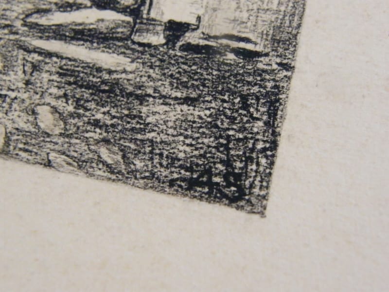 Portail en Pierre André Simon 1926-2014  Artiste Lorrain Fusain — vue 3