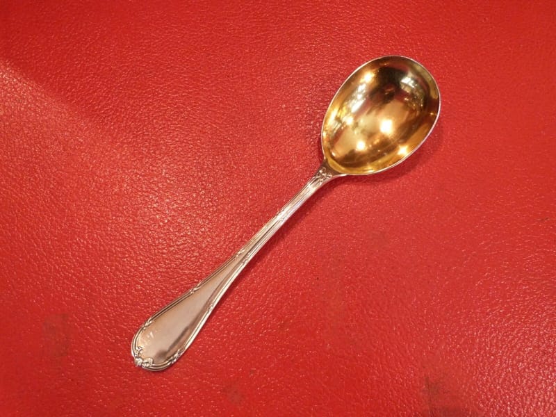 Christofle Cuillère crème Rubans Argent Plaqué Silver Silber