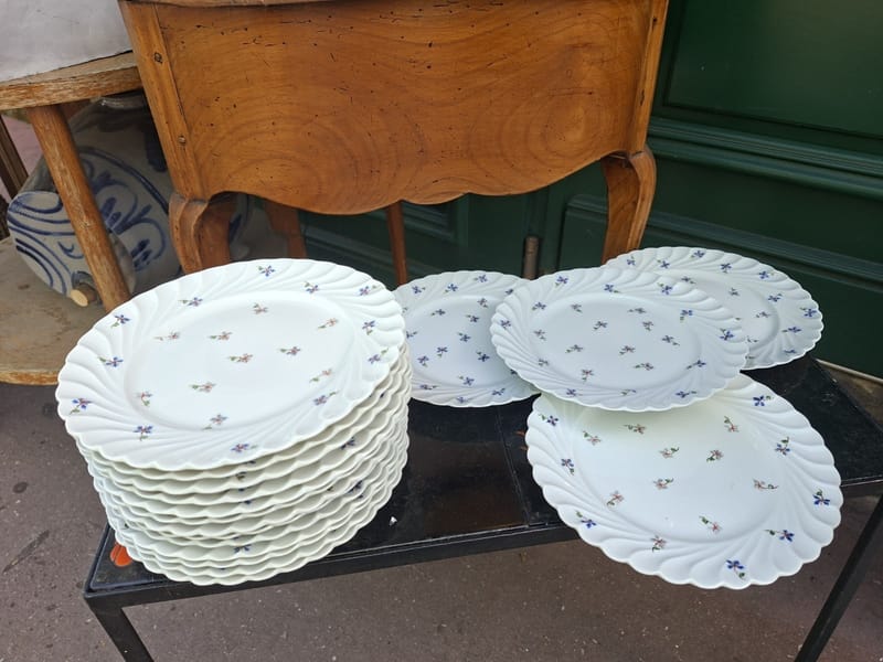Assiettes Dessert Haviland Bleuets Torse 19 cm