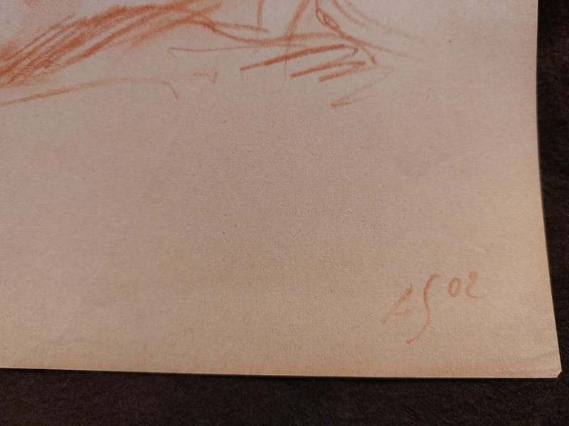 Crayon André Simon 2002 Artiste Lorrain Metz nu de dos — vue 3