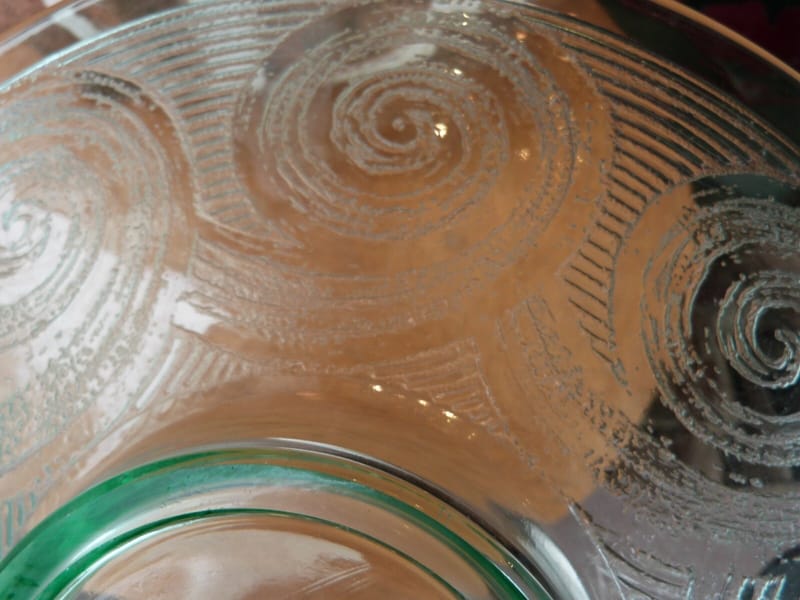 Verame Art Déco Verre Coupe dégagé à l'acide Verrerie d'art de Metz Verte — vue 4