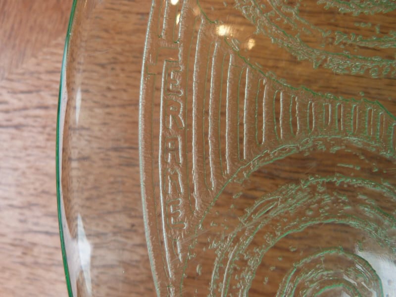 Verame Art Déco Verre Coupe dégagé à l'acide Verrerie d'art de Metz Verte — vue 3