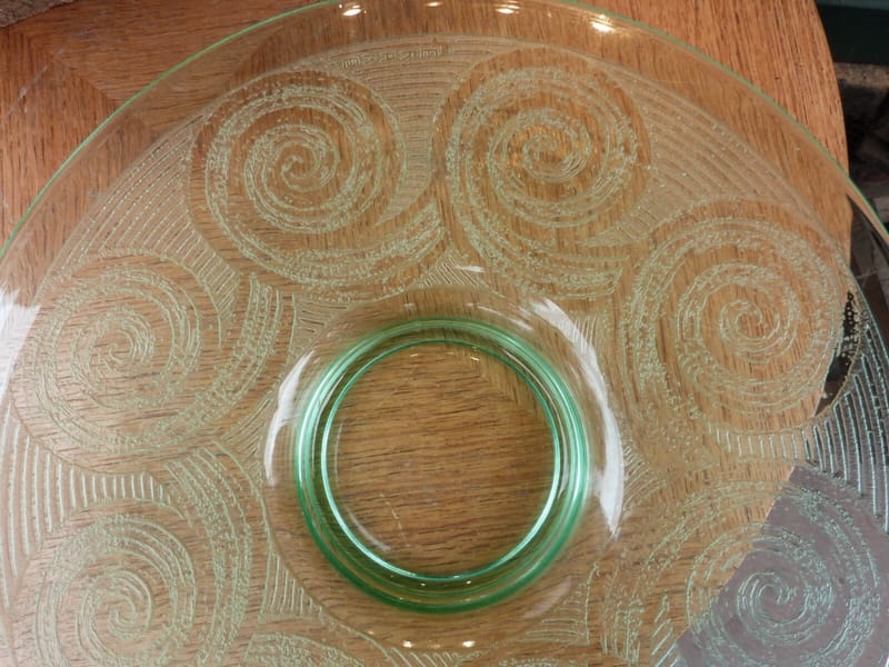 Verame Art Déco Verre Coupe dégagé à l'acide Verrerie d'art de Metz Verte — vue 2