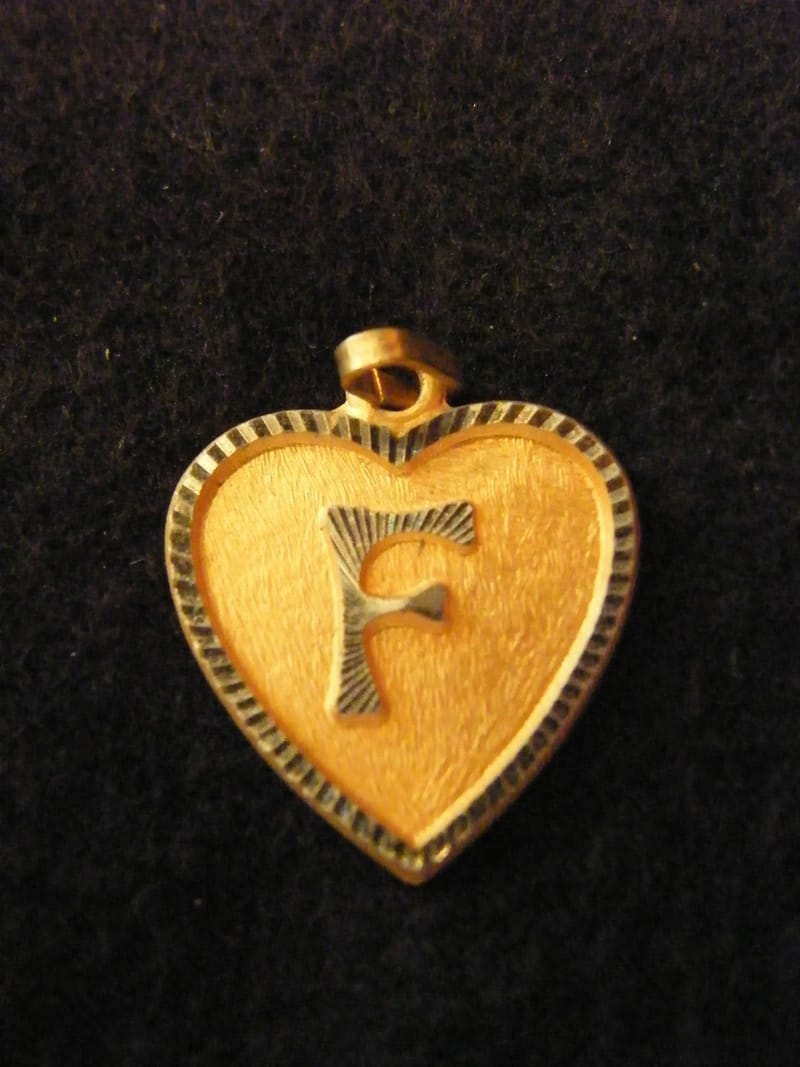 Or Pendentif Cœur Médaillon Or Plaqué Lettre F 2 cm