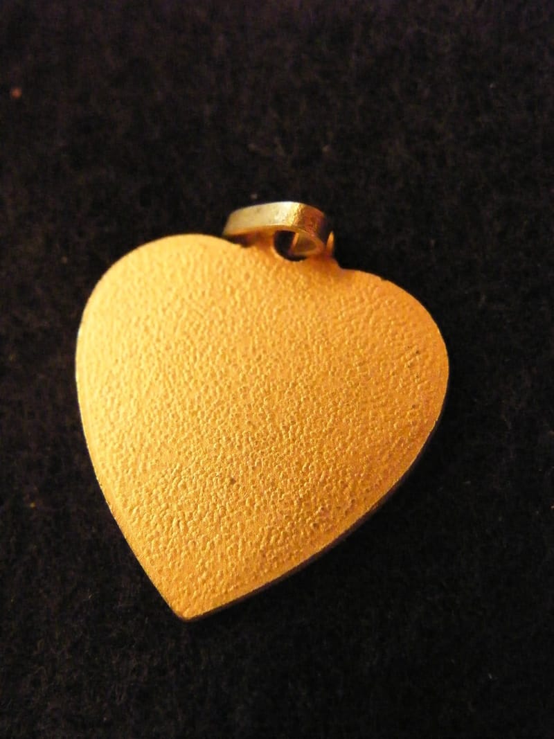 Or Pendentif Cœur Médaillon Or Plaqué Lettre F 2 cm — vue 2
