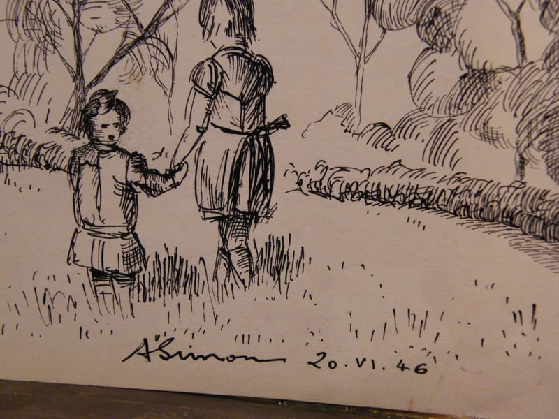 Metz Remparts Seille André Simon 1926-2014 1946 Artiste Lorrain Encre de Chine — vue 2