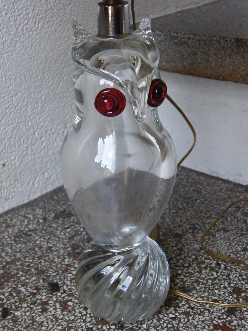 Lampe Chouette Hibou Cristal Années 60 — vue 2