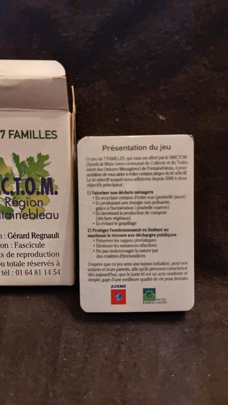Cartes Jeu 7 Familles SMICTOM Gérard Regnault sous blister — vue 4