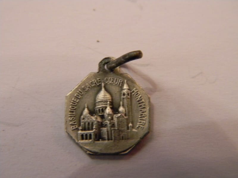 Jésus Montmartre Argent Médaille Pendentif Hexagonale Plaqué Silver Silber — vue 2
