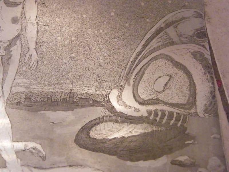 Ange Papillon Eau Forte Matrice en Aluminium A Simon (1926-2014) — vue 6