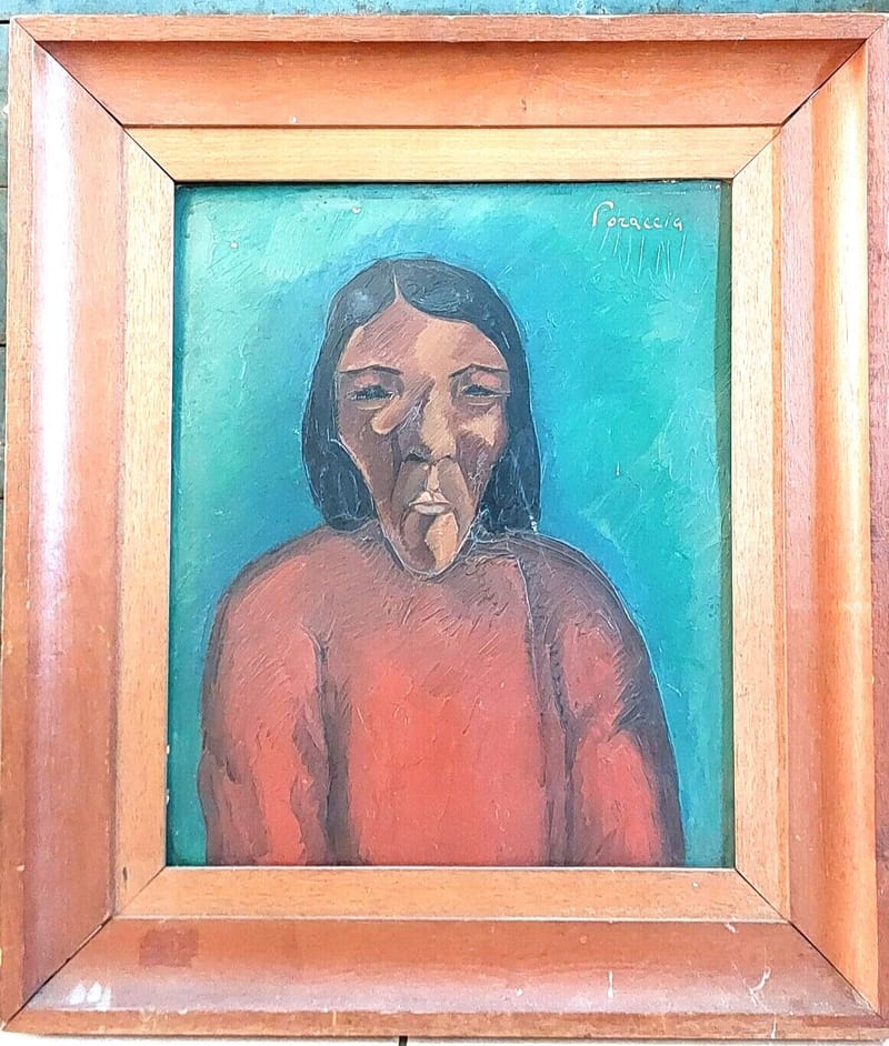 Piero Poraccia Modigliani Huile Carton 1929 Le Chamane 1894 1965