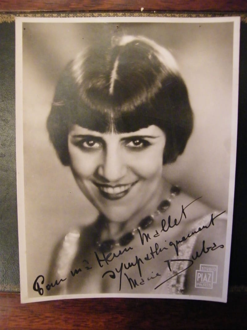 "Photographie Autographe Marie Dubas Années 30 Studio Piaz"