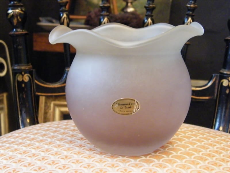 Vase boule Verre Verrerie d'Art de Toul Pièce Unique