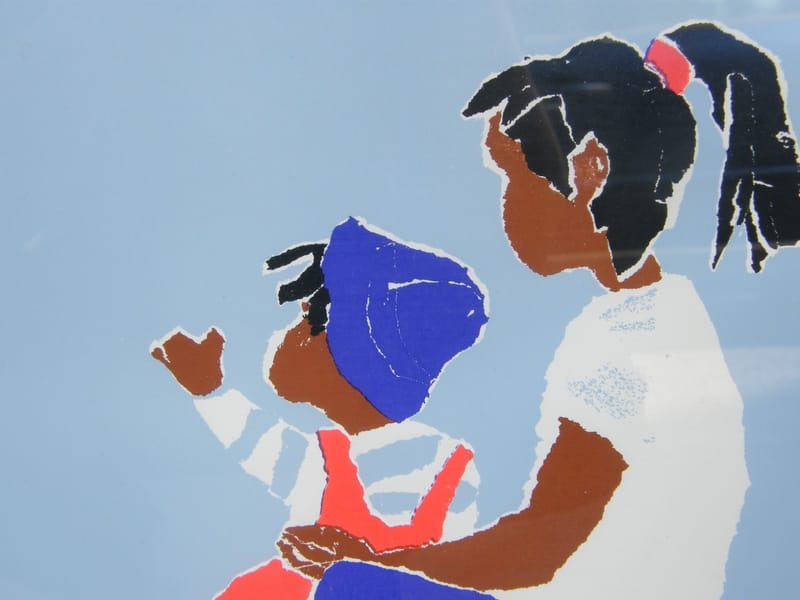 Israel by Shoar Sérigraphie 2 enfants sur un âne Signée — vue 2