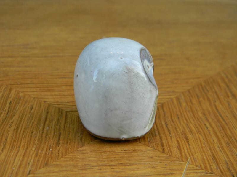 Hibou Chouette en Céramique Blanche 3,5 cm — vue 2