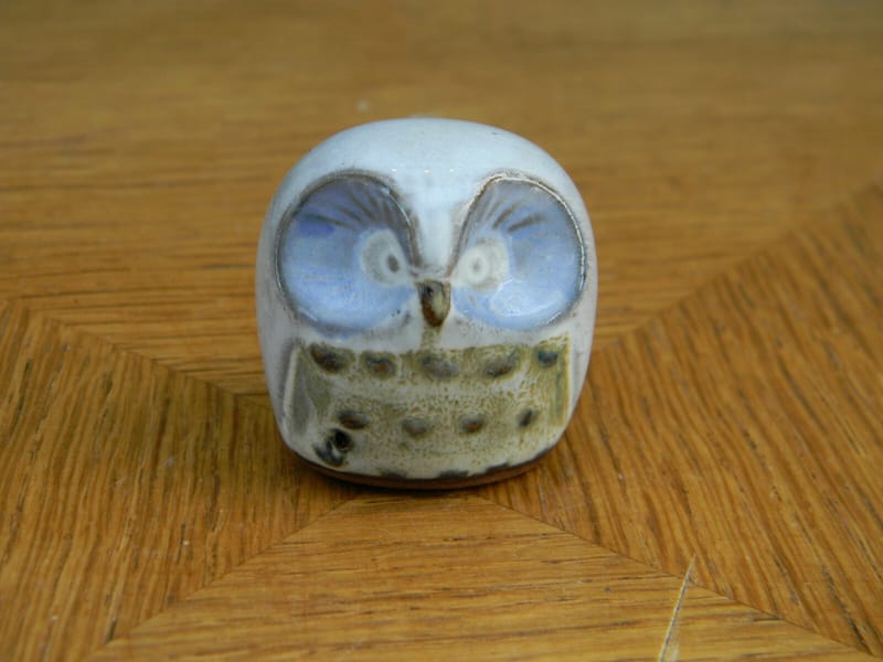Hibou Chouette en Céramique Blanche 3,5 cm