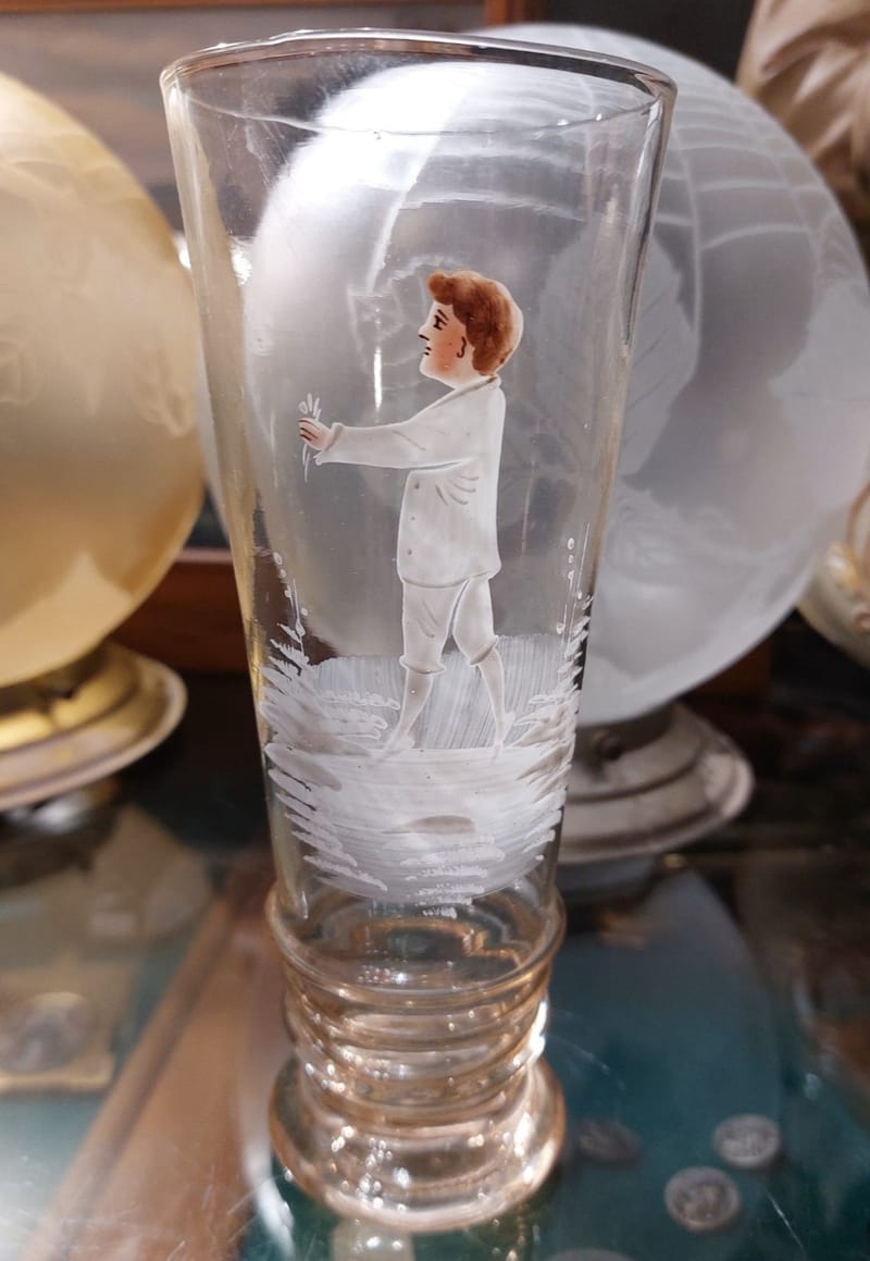 Mary Gregory Verre Décor Emaillé