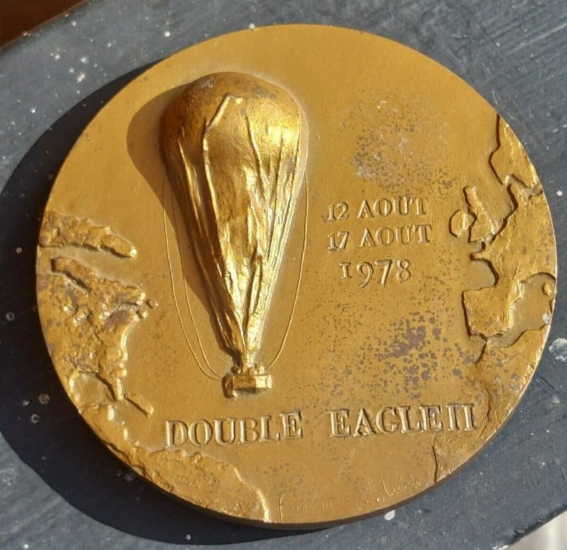 Médaille Bronze Traversée Atlantique Ballon Anderson Newman Abruzzo 1979