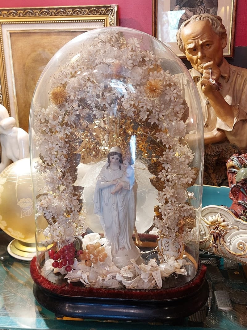 Globe Verre Mariage Porcelaine de Paris XIX ème siècle