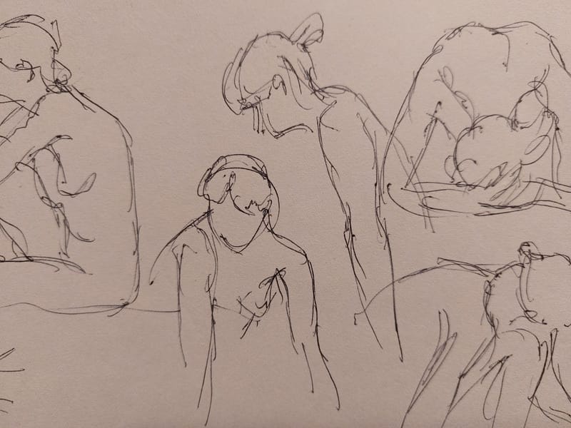 Encre André Simon 2002 Artiste Lorrain Metz AS Nus esquisses — vue 2