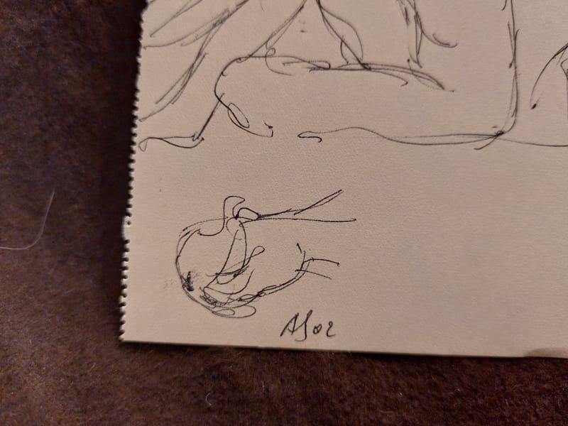 Encre André Simon 2002 Artiste Lorrain Metz AS Nus esquisses — vue 3