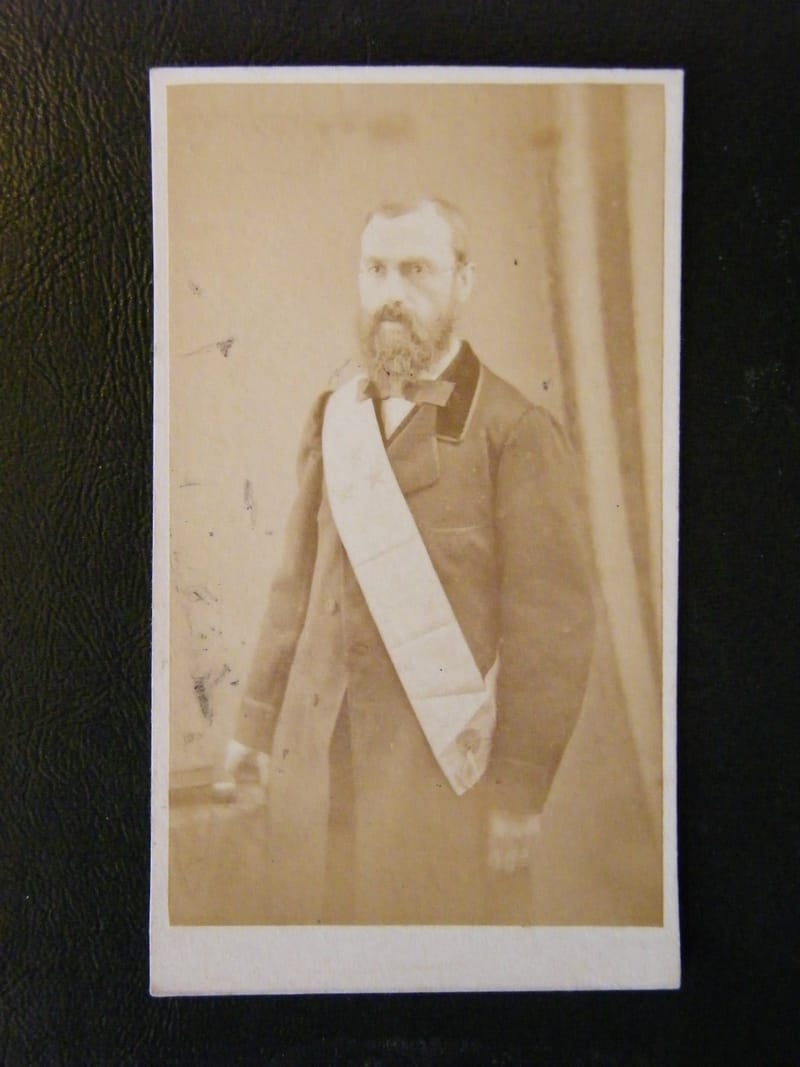 "Photographie Alphonse Audouin Echarpe de Franc Maçon XIX ème Siècle"