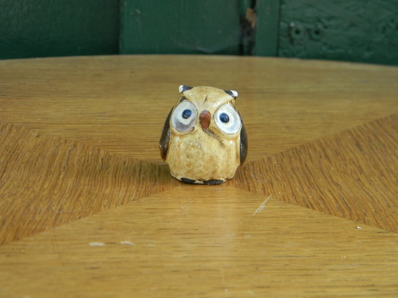 Hibou Chouette en Plâtre peint 4 cm