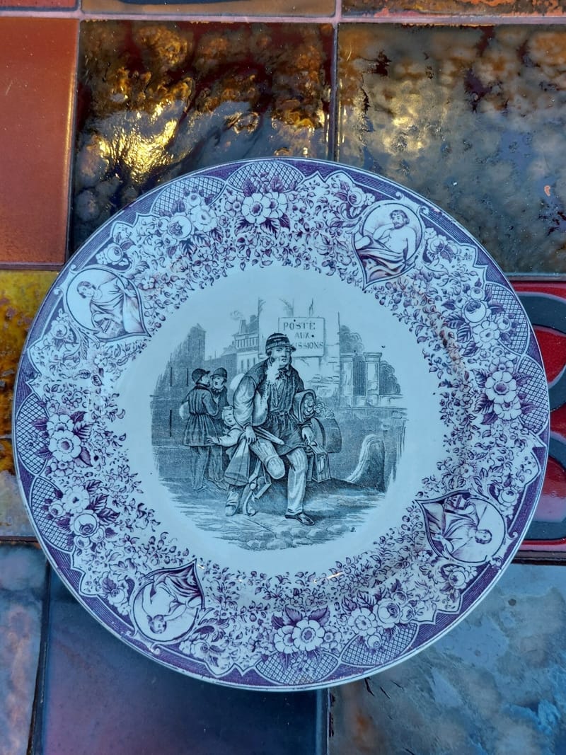 Assiette Vignette WS XIX ème siècle Poste aux Missions