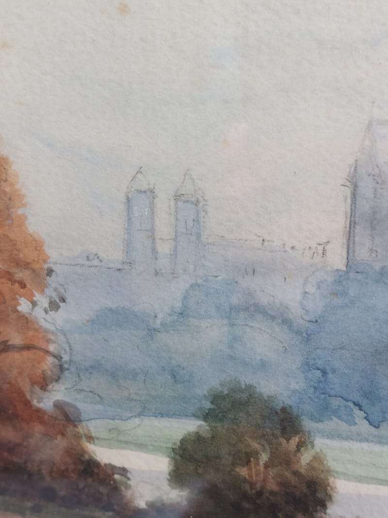 Marks Metz Temple Garnison Aquarelle Albert Marks — vue 5
