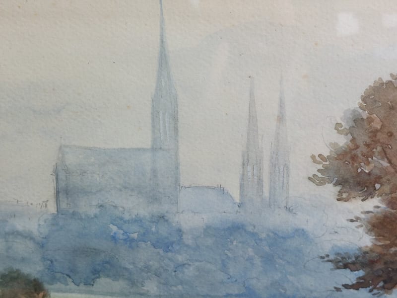 Marks Metz Temple Garnison Aquarelle Albert Marks — vue 3