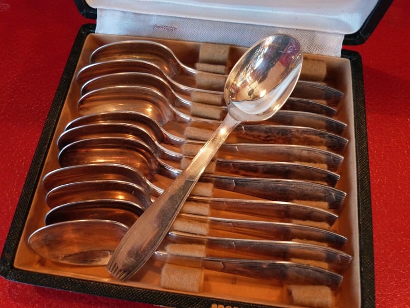 Christofle Art Déco Cuillères Café Argent Plaqué Silver Silber — vue 2