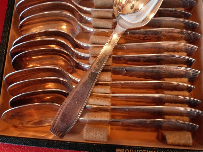 Christofle Art Déco Cuillères Café Argent Plaqué Silver Silber — vue 4