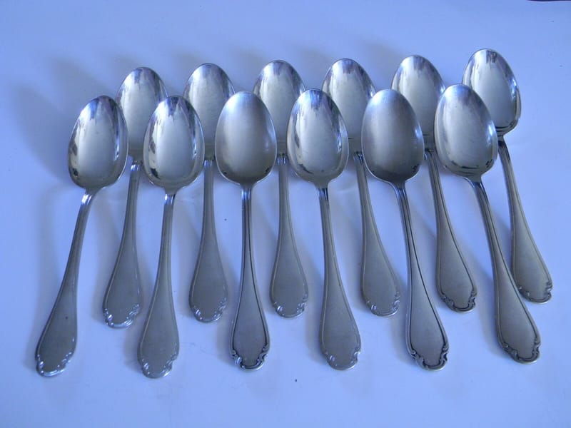 Christofle Cuillères Table Argent Plaqué Modèle Pompadour Silver Silber 2