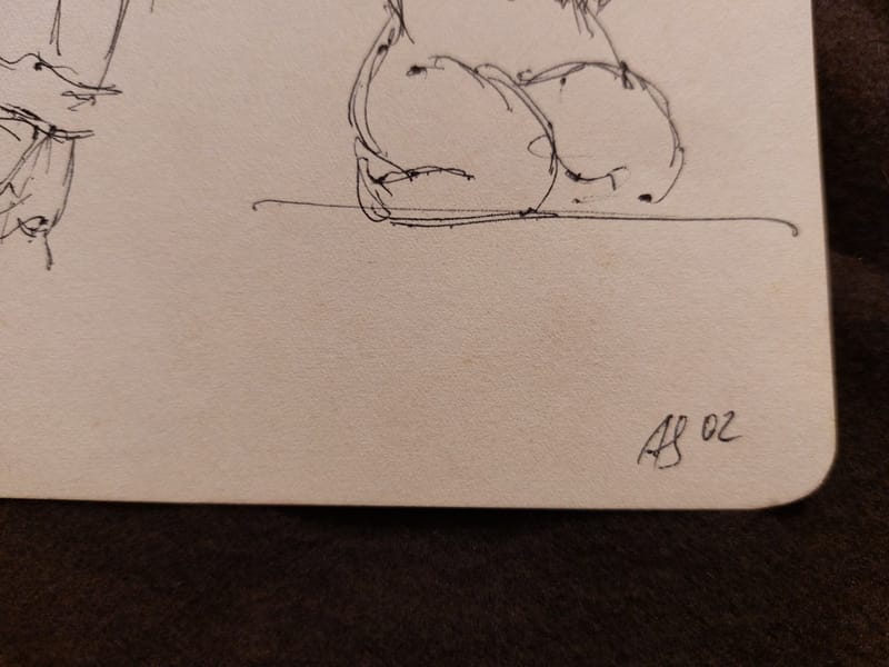 Encre André Simon 2002 Artiste Lorrain Metz AS Nu Esquisses 3 — vue 3