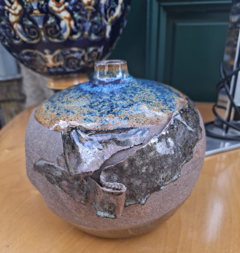 Michel Wojtowicz Céramique Pied Lampe Pièce Unique époque Falck
