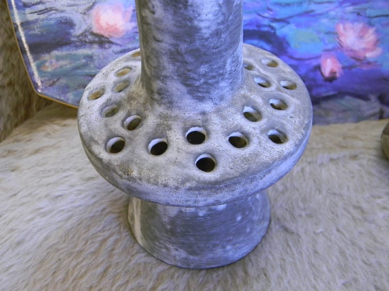 Céramique Vase Toupie pique fleurs Céramique années 70 — vue 2