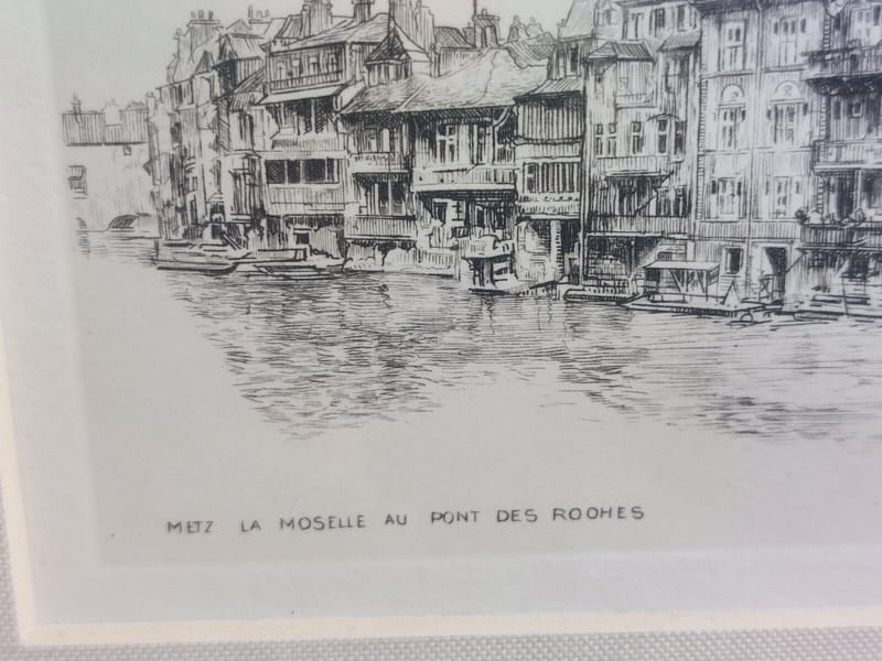 Metz Léopold Robin Pont des Roches Moselle Eau Forte Années 30 — vue 3